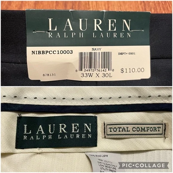NWT Lauren Ralph Lauren Navy Classic Fit Total Comfort Pleated Dress Pants NWT Lauren Ralph Lauren Navy Classic Fit Total Comfort Pleated Dress Pants